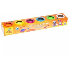 Масса для лепки Мульти-Пульти "Енот на Луне", 6 цветов по 90г, яркие цвета, картон (ТЛ_13473), 9шт.