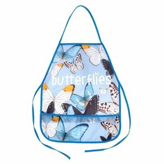 Фартук для труда 490 х 390 мм, (рост 116-146) ФДТ-3, BUTTERFLIES, голубой Пчёлка