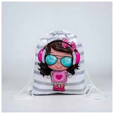 --- Мешок для обуви, отдел на шнурке, цвет белый