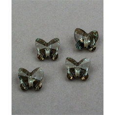 Бусины Swarovski в виде бабочек из стекла, цвет Crystal Bronze Shade (#001-BRSH), Размер 10 мм, 4 шт.