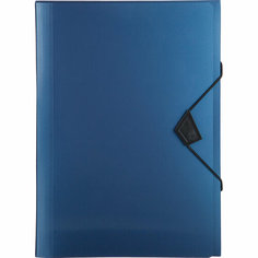 Папка органайзер Attache Metallics на резинке, 6 отдел, А4, 800мкм, синий