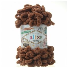 ALIZE Пряжа "Puffy" 100 % микрополиэстер 9м/100г (321 коричневый) 5 мотков