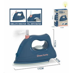 Утюг на батарейках (вибрация, спрей) синий в коробке Китай