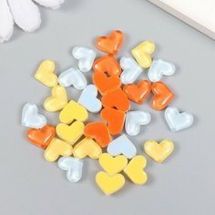 Декор для творчества пластик "Сердечки яркие" набор 30 шт микс 1,1х0,9х0,3 см Арт Узор