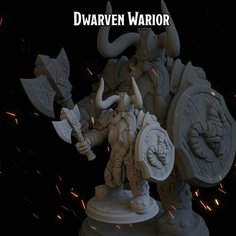 Воин Дварф мужчина 43,3мм фигурки/миниатюры (ДнД, DnD, D&D, Dungeons & Dragons, Pathfinder, Подземелья и Драконы, Wargames) Лавка Приключенца