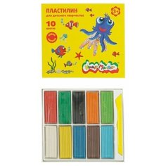 Пластилин 10 цветов 150 г, со стеком Нет бренда
