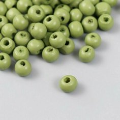 Бусины для творчества дерево "Зелёное яблоко" d-0,8 см, набор 20 гр Made in China