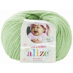 Пряжа Alize Baby Wool зелёная мята (188), 40%шерсть/20%бамбук/40%акрил, 175м, 50г, 2шт