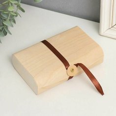 Шкатулка дерево под роспись прямоугольник "Тонкий лист с бантом" 15х10х4 см Made in China