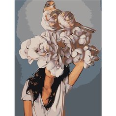 Картина по номерам Девушка под цветком 40х50 см АртТойс