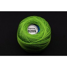 Нитки Ирис Gamma, цвет 0209 светло-зеленый, 82м/10г, хлопок 100%, 1шт