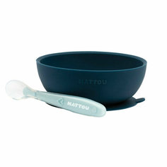 Набор посуды Nattou: глубокая тарелка, ложка dark blue 877145