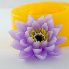 Силиконовая форма для мыла Цветок 3D, для свечей гипса 1шт 7,5 х 7,5 х 3,5 см Нет бренда