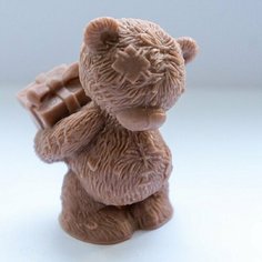 Силиконовая форма для мыла Тедди с подарком 3D, для свечей, гипса 1 шт Нет бренда