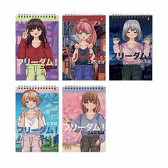 Блокнот А5 40 л, гребень, ламинированный картон, клетка, альт, "ANIME.FREEDOM" (5 видов), 3-40-726 - 50 шт.