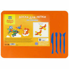Набор для лепки Мульти-Пульти, доска А3+4 стека, пластик, оранжевый, пленка, 337271