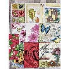 Декупажные салфетки. Листья, Ягоды, Цветы. 10шт. Нет бренда