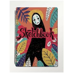 Скетчбук А4 крафт 50 листов Блокнот для рисования Аниме Унесенные призраками (Миядзаки, Каонаси, Безликий, Дух) - 94 В Top Creative Art