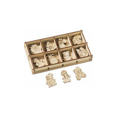 **НГ Материалы д/творч(SmileDecor) ЗаготовкаДляДекорирования_Дерево Елочные украшения [24шт;2.5*3.5см] (Т1196)