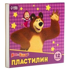Пластилин Маша и Медведь, 12 цветов, 180 г