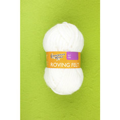 Пряжа Семеновская Roving felt (Валя) ультрабелый (964), 100%шерсть, 50м, 50г, 5шт