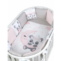 Бортики для детской кроватки со съемными чехлами, Patrino Foresta delle fate, 4 штуки, сатин люкс