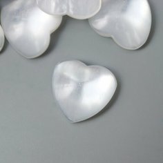 Топсы для творчества пластик "Сердечки" перламутр набор 10 шт 1,6х1,6 см ТероПром
