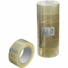 Клейкая лента упаковочная 48ММ Х 200М, прозрачный, 45МКМ, 6 ШТ/УП Noname