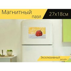 Магнитный пазл "Рождество, снег, украшение" на холодильник 27 x 18 см. Lots Prints
