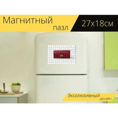 Магнитный пазл "Сумка, кожа, модель" на холодильник 27 x 18 см. Lots Prints