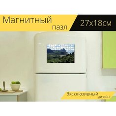 Магнитный пазл "Сент люсия, карибский бассейн, море" на холодильник 27 x 18 см. Lots Prints