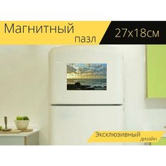 Магнитный пазл "Морской берег, море, скалистое побережье" на холодильник 27 x 18 см. Lots Prints