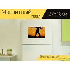Магнитный пазл "Солнечный свет, пушки, армас" на холодильник 27 x 18 см. Lots Prints