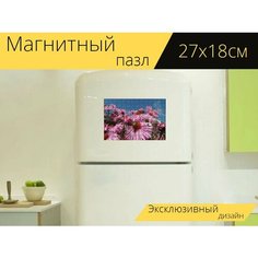 Магнитный пазл "Цвести, пчела, насекомое" на холодильник 27 x 18 см. Lots Prints