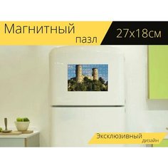 Магнитный пазл "Замок, башни, архитектуры" на холодильник 27 x 18 см. Lots Prints