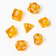 Набор кубиков для D&D (Dungeons and Dragons, ДнД) "Время игры", серия: D&D, 7 шт, желтые (комплект из 6 шт)