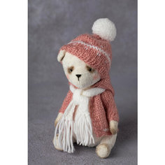 Авторская игрушка "Тедди мишка в вязаном пальто" ручная работа, интерьерная, текстильная Кукольная коллекция Натальи Кондратовой