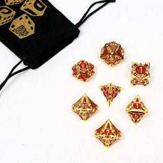 Время игры Набор кубиков для D&D (Dungeons and Dragons, ДнД) "Время игры", серия: D&D, 7 шт, красные