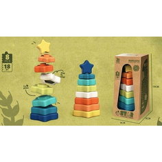 Пирамидка "Звезда" (8 деталей) с геометрическими фигурами в Китай