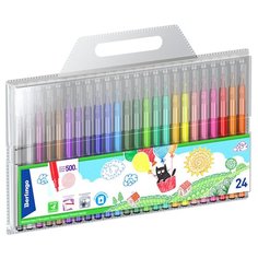 Фломастеры Berlingo "Жил-был кот", 24цв, смываемые, блистер - 3 шт.