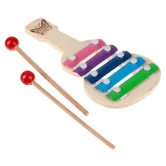 Металлофон «Гитара» 21×10,5 × 1,5 см, 2 палочки, микс Noname