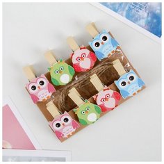 Прищепки Доляна «Совушки», 3,6 см, 8 шт Noname