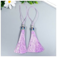 Декор для творчества текстиль Кисть Падишах сирень набор 2 шт 9х1 см Сима ленд