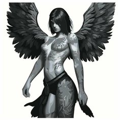 Картина по номерам,"Живопись по номерам", 48 x 48, LI-205, ангел с тату