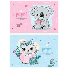 Альбом для рисования 24л, А4, на скрепке ArtSpace "Рисунки. Cute and perfect" - 14 шт. Спейс