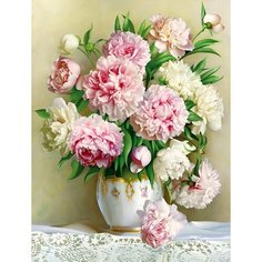 Алмазная мозаика на подрамнике 40*50 "Пушистые розовые пионы" Нет бренда
