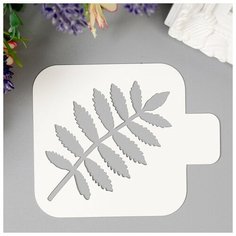 Трафарет пластик "Лист рябины" 9х9 см Noname