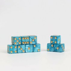 Время игры Набор кубиков игральных "Время игры", 10 шт, 1.6 х 1.6 см, голубые