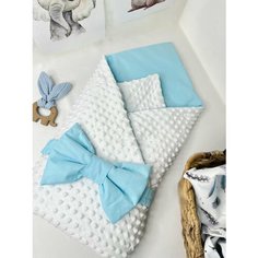 Конверт-одеяло на выписку с плюшем, конверт для новорожденного Карусель