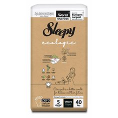 Детские подгузники SLEEPY ECOLOGIC 2X JUMBO PACK №.5 (11-20 кг) 40 шт/уп (4 pack in bale)